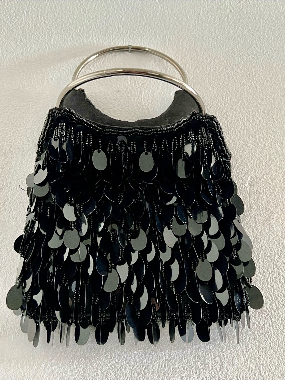 Black Sequins fringe bag
